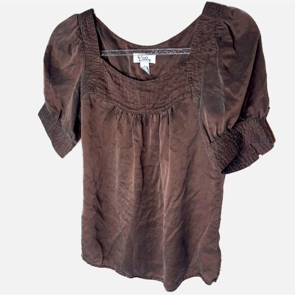 Lilly Pulitzer 100% Silk Blouse - Chocolate Brown - Picture 1 of 7